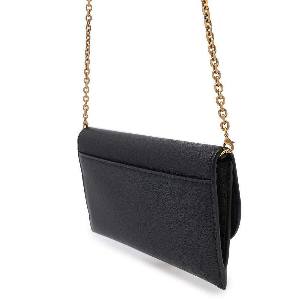 Christian Dior Chain Wallet Saddle Long Leather Black - Picture 2 of 14
